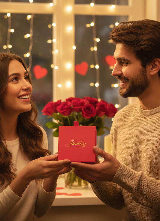 love forever ring chain rose gift box for valentine day