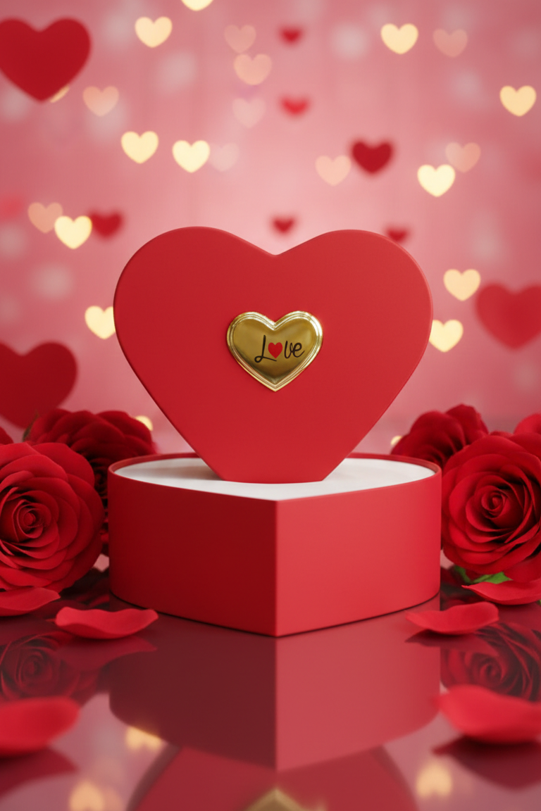 A romantic heart-shaped gift box with hidden ring space and elegant chain.
The perfect Valentine surprise to say “I Love You” in a special way.