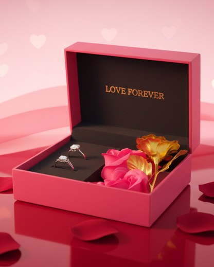 Love Forever Ring & Chain Gift Box for Valentine