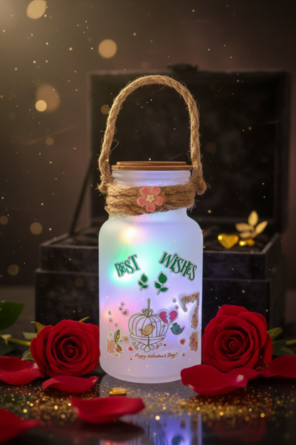 Buy romantic LED glass jar light online. Perfect Valentine, birthday & anniversary gift for couples. Premium quality with beautiful glow.