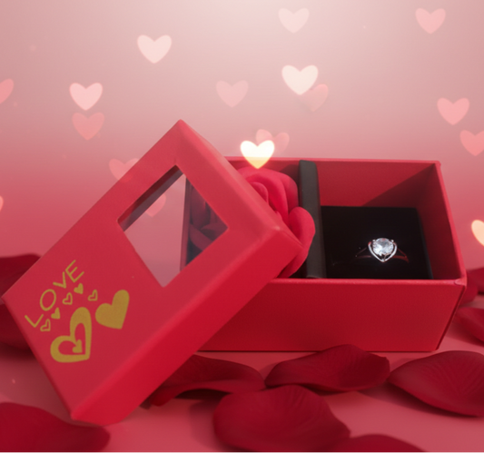 Buy rose ring gift box online in India. Perfect romantic gift for Valentine’s Day, proposal, anniversary & birthday surprises. Premium quality.