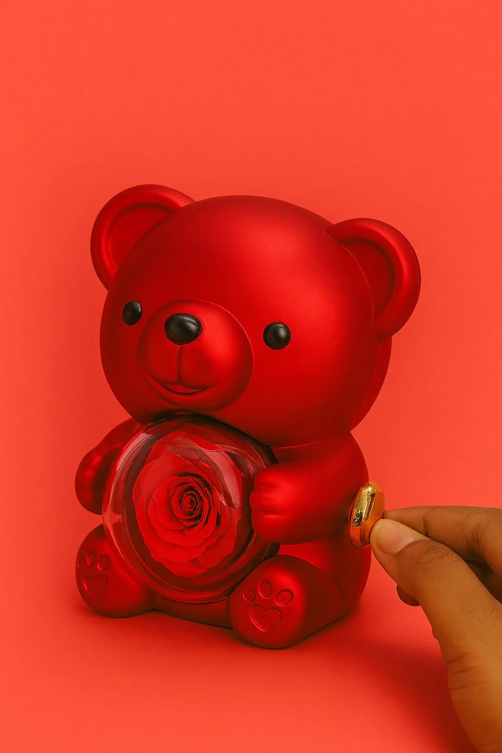 red teddy bear gift