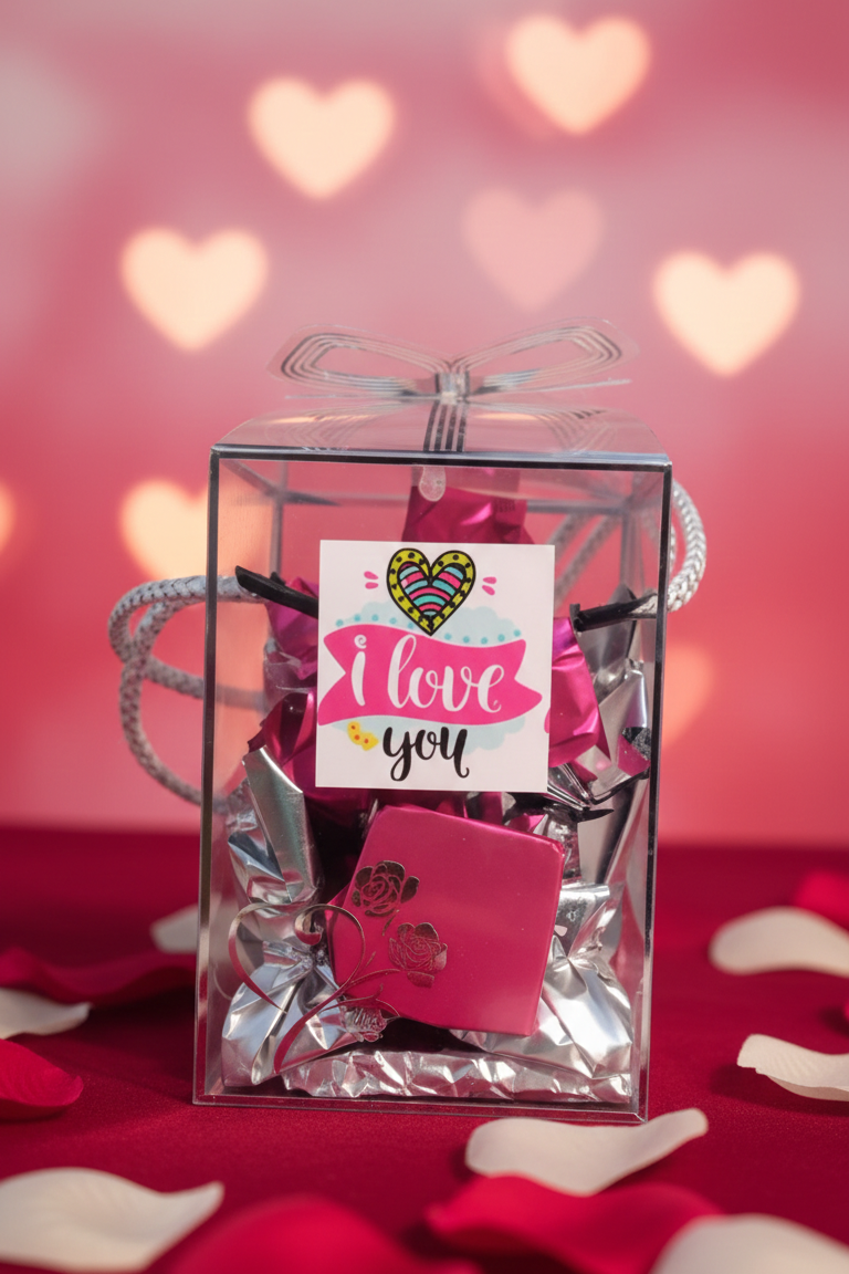 Express your love with this beautiful I Love You chocolate gift box.
A perfect romantic surprise packed with love, sweetness, and emotions for someone special 💖