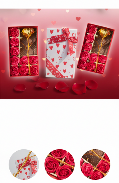 Golden Rose Heart Gift Box – Romantic Valentine Surprise