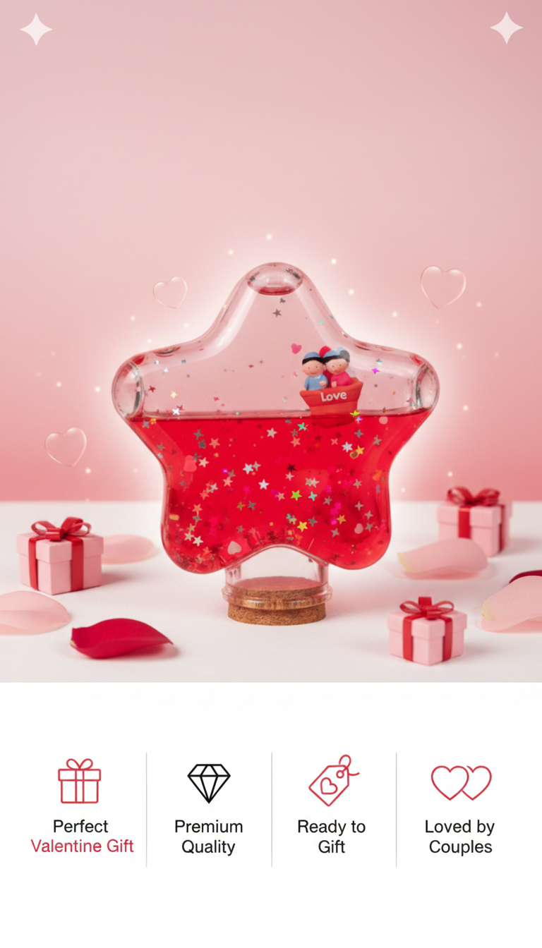 Buy romantic star love showpiece online in India. Perfect Valentine, birthday & anniversary gift for couples. Premium décor with love theme.