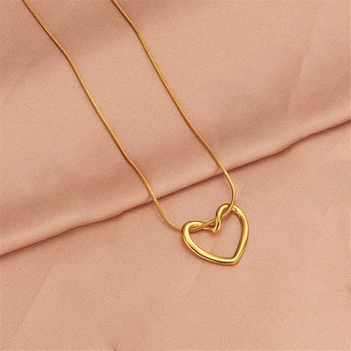 Elegant Gold Heart Pendant Necklace for Women | Minimal Love Chain Jewelry