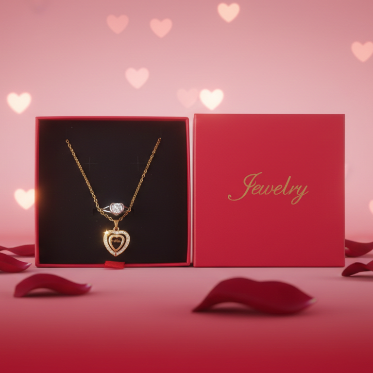 love forever ring chain rose gift box for valentine day