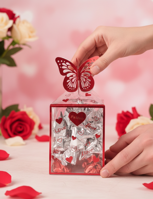 Valentine Special Butterfly Chocolate Gift Box – Romantic Love Gift for Girlfriend, Wife & Loved One