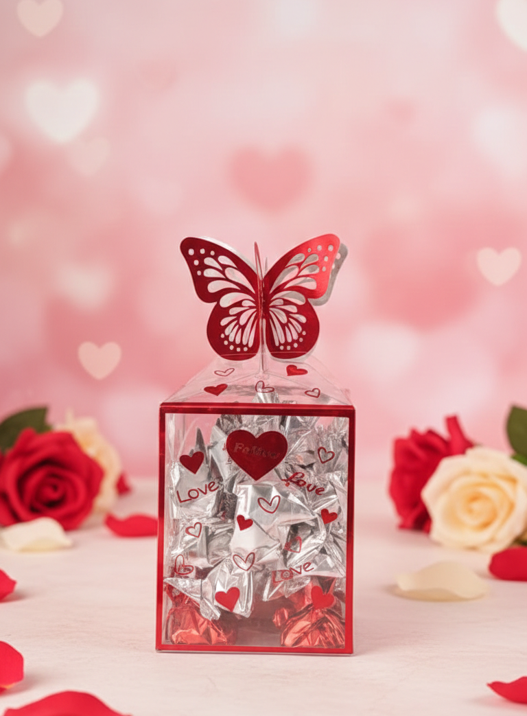 Valentine Special Butterfly Chocolate Gift Box – Romantic Love Gift for Girlfriend, Wife & Loved One